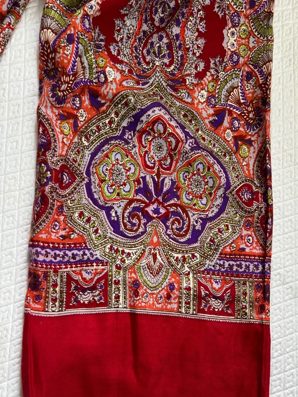 oilily vintage classic red paisley scarf - Picture 4 of 8